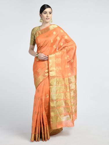 Zari woven saree with blouse - 15261846 - Very Small Image - 1