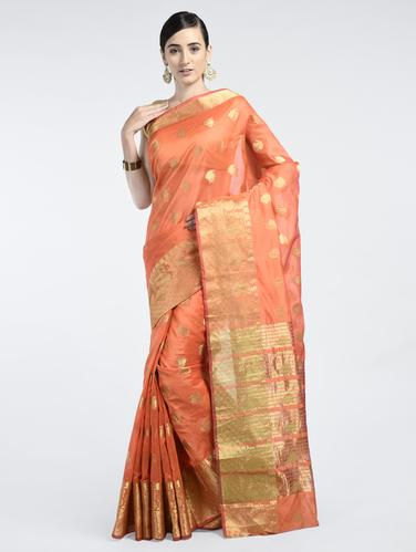 Zari woven saree with blouse - 15261865 - Very Small Image - 1