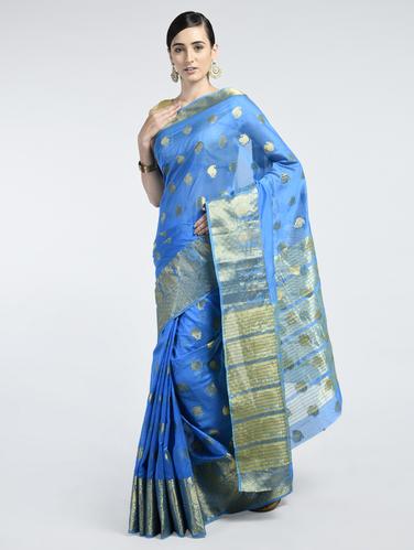 Zari woven saree with blouse - 15261866 - Very Small Image - 1