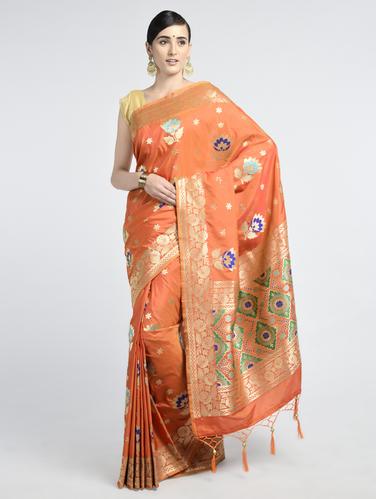 Zari banarasi saree with blouse - 15261867 - Very Small Image - 1