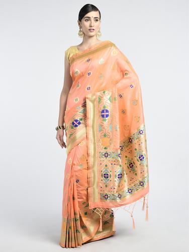 Zari banarasi saree with blouse - 15261880 - Very Small Image - 1