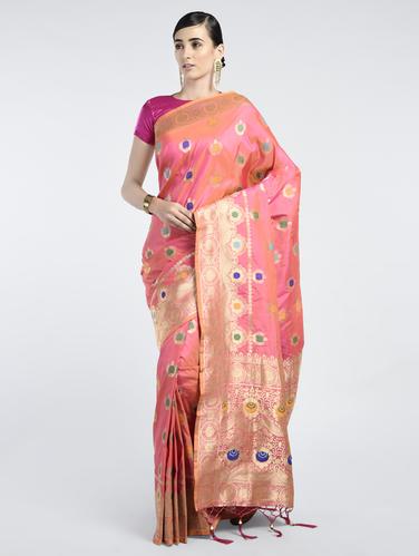 Zari banarasi saree with blouse - 15261882 - Very Small Image - 1