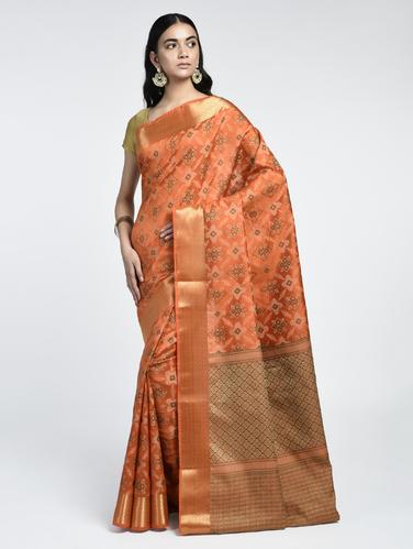 Zari patola saree with blouse - 15261887 - Very Small Image - 1