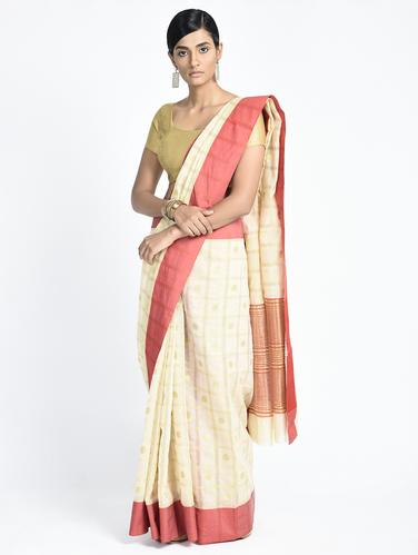 Zari woven saree with blouse - 15261902 - Very Small Image - 1