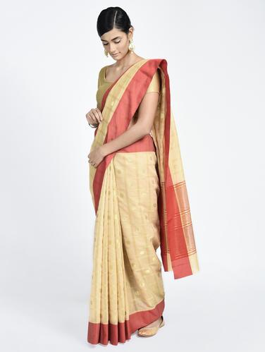 Zari woven saree with blouse - 15261903 - Very Small Image - 1