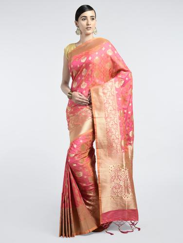 Zari banarasi saree with blouse - 15261945 - Very Small Image - 1