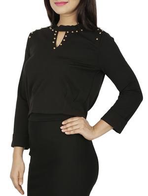 embellished key hole neck top - 15262274 - Standard Image - 2