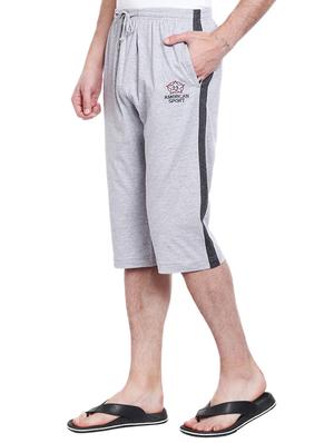 grey cotton three - fourth shorts - 15262995 - Standard Image - 2