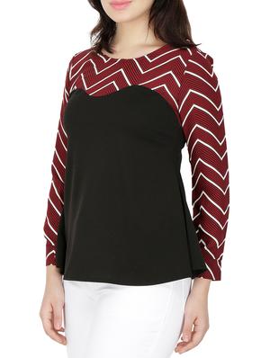 chevron paneled a-line top - 15263476 - Standard Image - 2