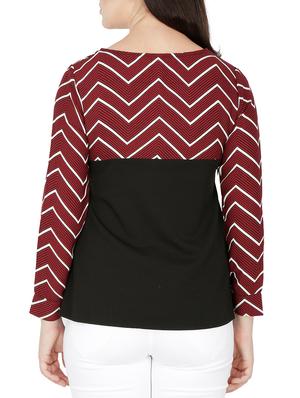 chevron paneled a-line top - 15263476 - Standard Image - 3