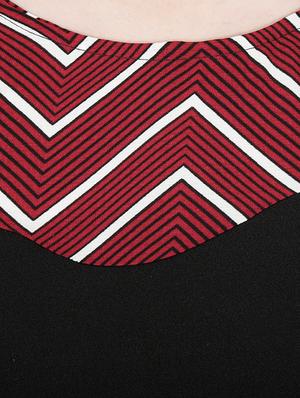 chevron paneled a-line top - 15263476 - Standard Image - 4