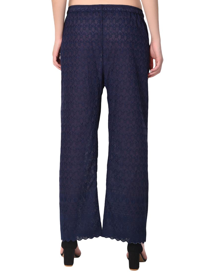 blue cotton combo palazzo - 15265273 - Zoom Image - 4