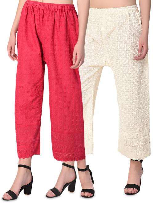 pink cotton combo palazzo - 15265275 - Standard Image - 1