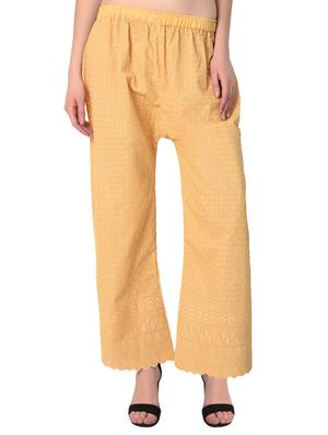 gold cotton combo palazzo - 15265278 - Standard Image - 2