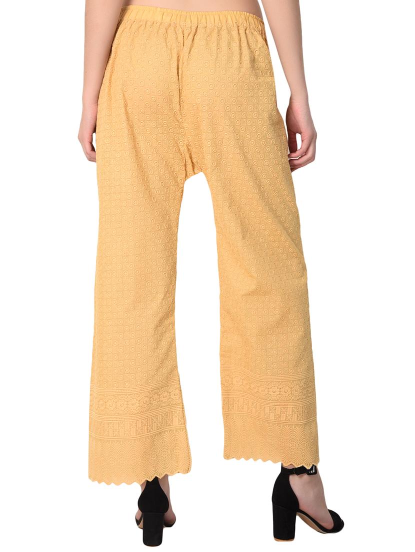gold cotton combo palazzo - 15265278 - Zoom Image - 4