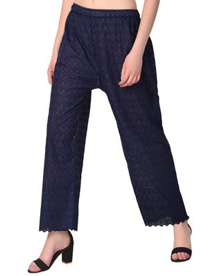 navy blue cotton combos palazzo - 15265287 - Standard Image - 3
