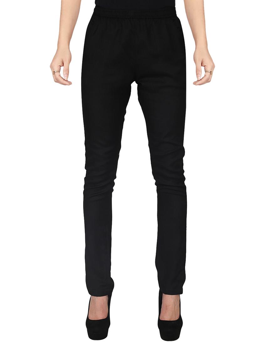 black solid rayon trouser - 15265484 - Zoom Image - 1