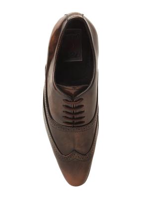 brown leatherette lace-up brouge - 15266101 - Standard Image - 4