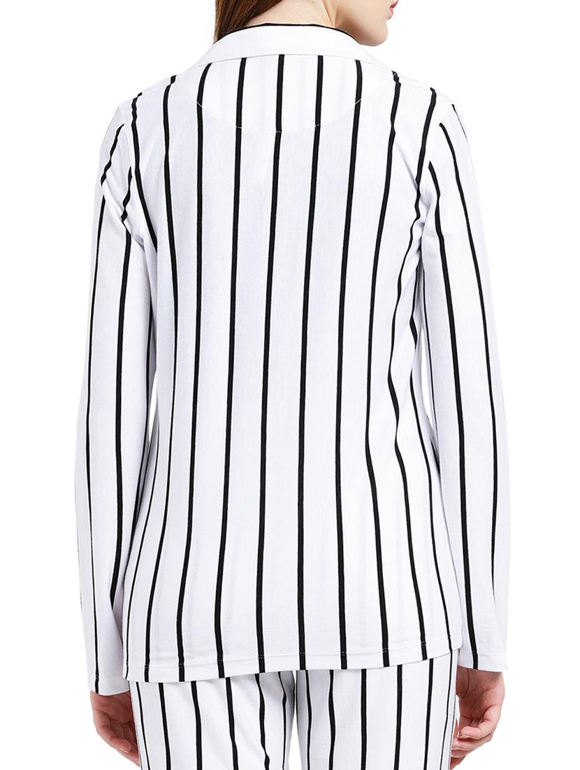 lapel collar striped blazer - 15266586 - Zoom Image - 3