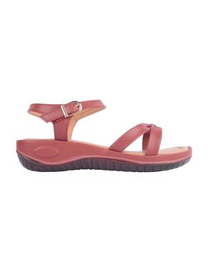 maroon ankle strap sandal - 15266606 - Standard Image - 2
