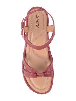 maroon ankle strap sandal - 15266606 - Standard Image - 4