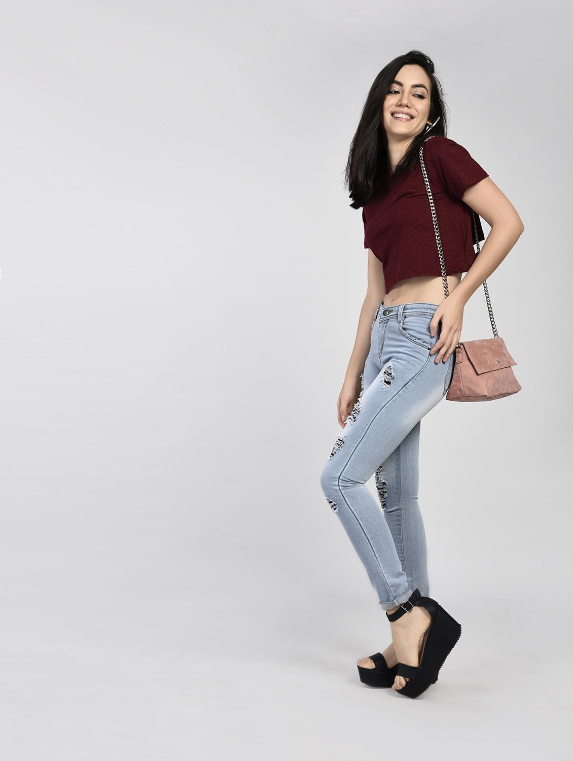 blue denim distressed jeans - 15266770 - Zoom Image - 3