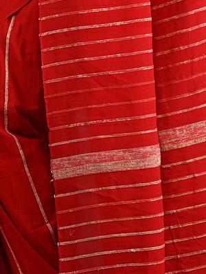 red cotton tant saree - 15266820 - Standard Image - 2