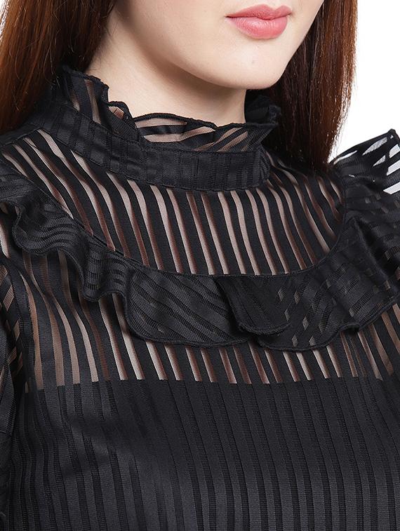 striped ruffled sheer top - 15268168 - Zoom Image - 4