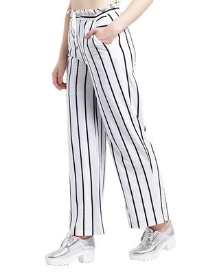 white striped wide leg trouser - 15268193 - Standard Image - 2