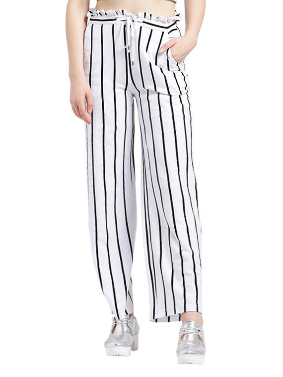 white striped wide leg trouser - 15268193 - Zoom Image - 1