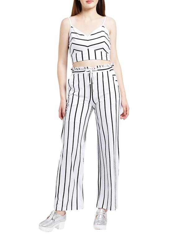 white striped wide leg trouser - 15268193 - Zoom Image - 4