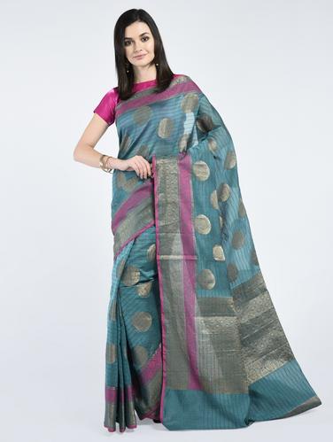 Zari Work Banarasi Saree - 15268501 - Very Small Image - 1