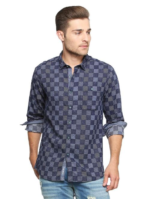 blue cotton casual shirt - 15269021 - Standard Image - 1