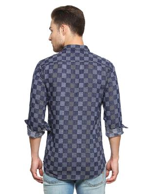 blue cotton casual shirt - 15269021 - Standard Image - 2