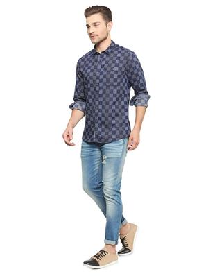 blue cotton casual shirt - 15269021 - Standard Image - 3