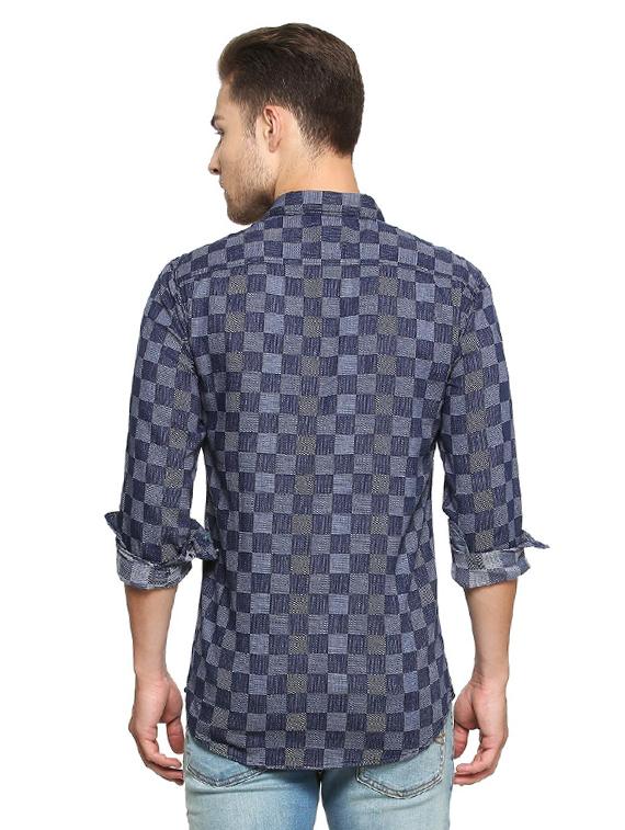 blue cotton casual shirt - 15269021 - Zoom Image - 2