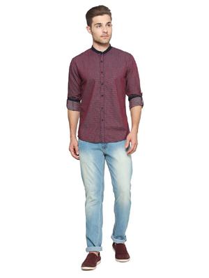 red cotton casual shirt - 15269022 - Standard Image - 3