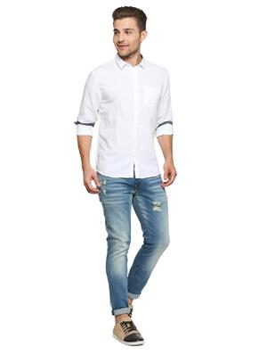 white cotton casual shirt - 15269026 - Standard Image - 3