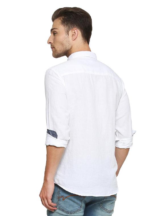 white cotton casual shirt - 15269026 - Zoom Image - 2