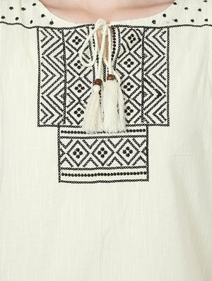 tie-up neck embroidered top - 15269437 - Standard Image - 5