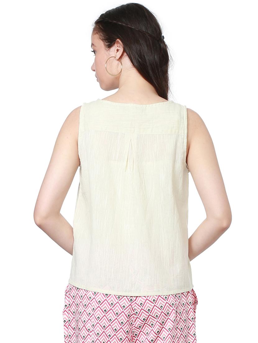 tie-up neck embroidered top - 15269437 - Zoom Image - 3