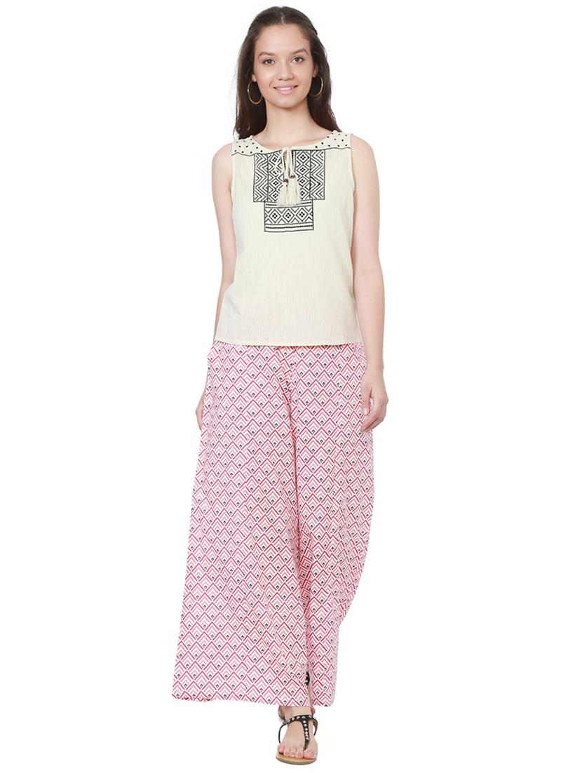 tie-up neck embroidered top - 15269437 - Zoom Image - 4