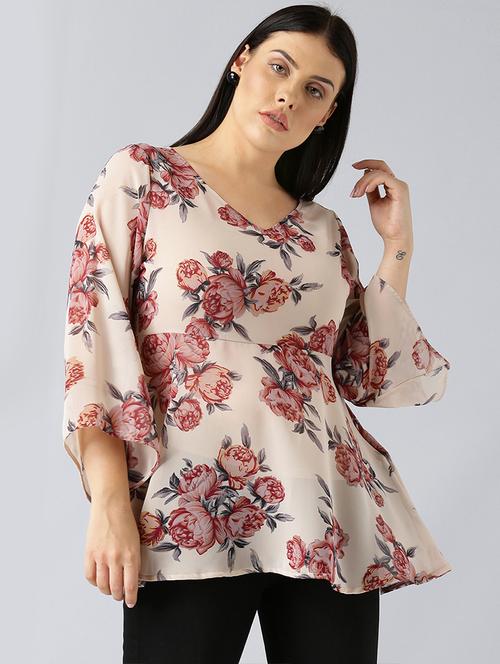 v-neck floral tunic - 15270187 - Standard Image - 1