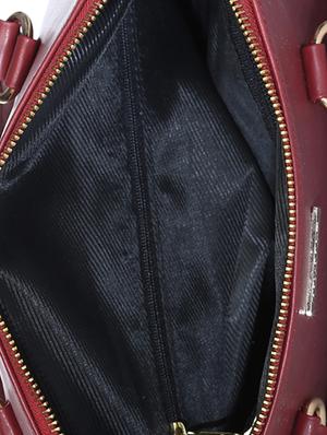 maroon leatherette (pu) regular handbag - 15272175 - Standard Image - 3