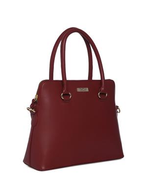 maroon leatherette (pu) regular handbag - 15272175 - Standard Image - 4