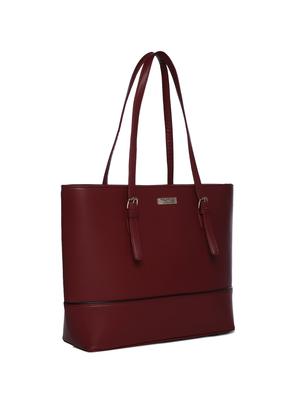 maroon leatherette (pu) regular handbag - 15272179 - Standard Image - 4