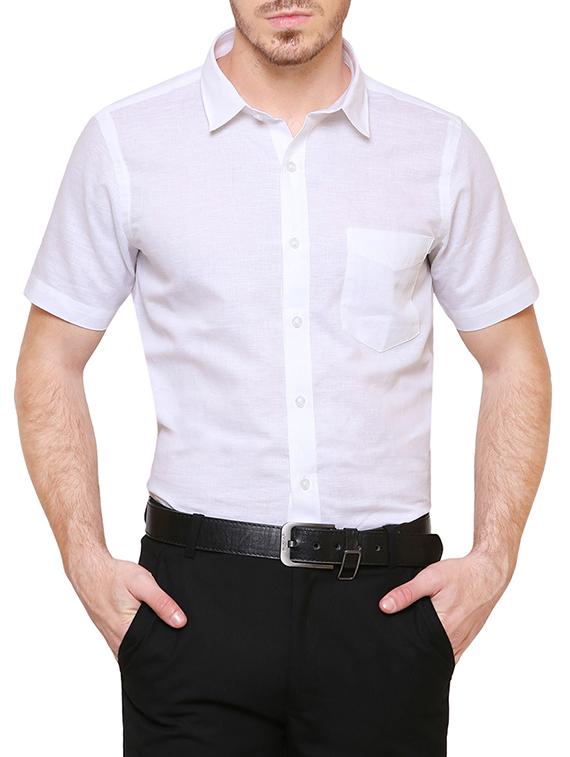 white linen formal shirt - 15272352 - Zoom Image - 1