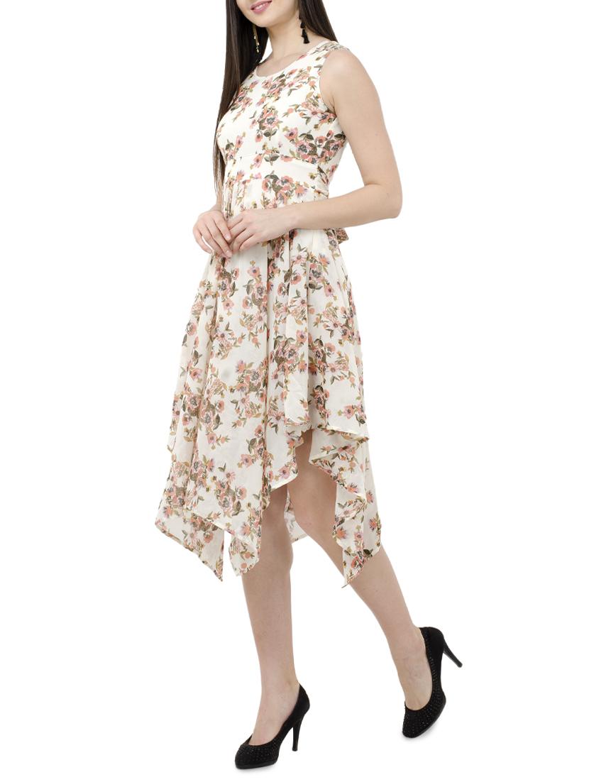 sleeveless floral asymmetric dress - 15273733 - Zoom Image - 2