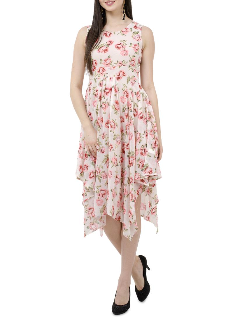floral sleeveless asymmetric dress - 15273735 - Zoom Image - 1