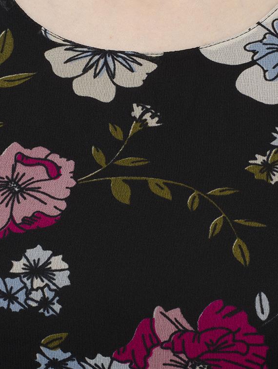 black floral georgette assymetric dress - 15273741 - Zoom Image - 4
